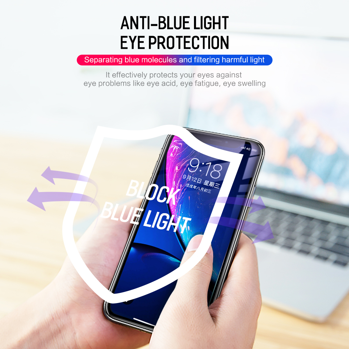 Rock-Full-Glass-ClearAnti-Blue-Light-Screen-Protector-For-iPhone-XR-026mm-Edge-To-Edge-Film-1367902-7